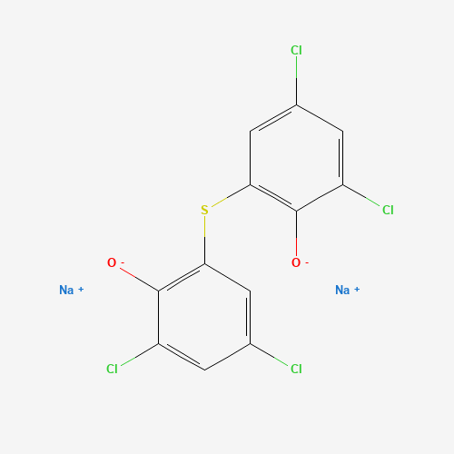 disodium;2,4-dichloro-6-(3,5-dichloro-2-oxidophenyl)sulfanylphenolate (CAS: 6385-58-6) - Chemical Structure and Molecular Formula 