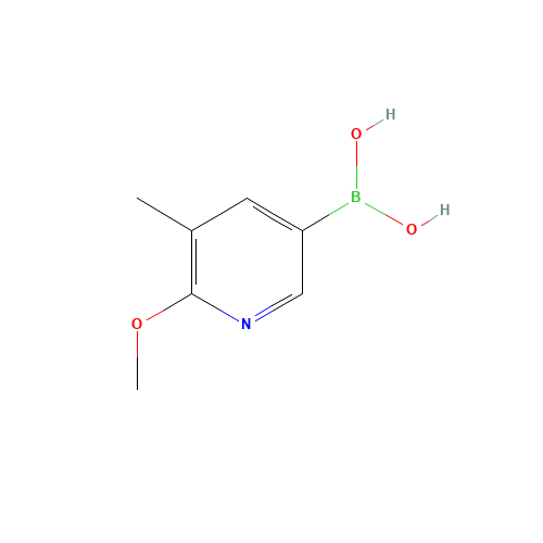 (6-methoxy-5-methylpyridin-3-yl)boronic acid (CAS: 1083168-99-3) - Chemical Structure and Molecular Formula 