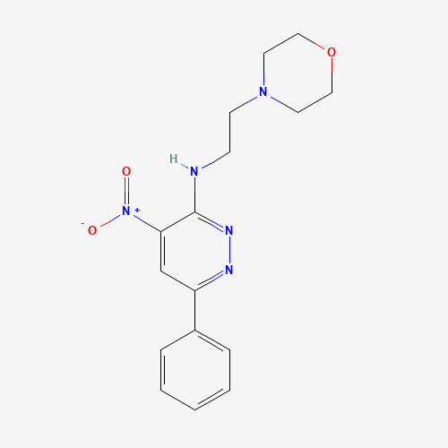N-(2-morpholin-4-ylethyl)-4-nitro-6-phenylpyridazin-3-amine (CAS: 126317-53-1) - Chemical Structure and Molecular Formula 
