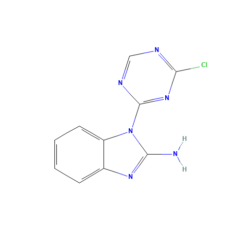 1-(4-chloro-1,3,5-triazin-2-yl)benzimidazol-2-amine (CAS: 333737-08-9) - Chemical Structure and Molecular Formula 