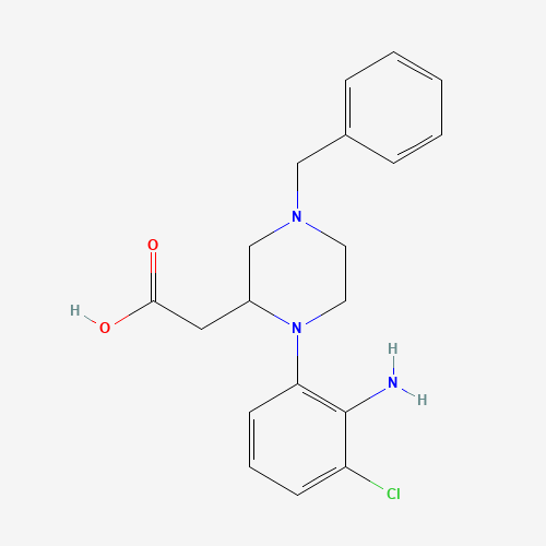 2-[1-(2-amino-3-chlorophenyl)-4-benzylpiperazin-2-yl]acetic acid (CAS: 1252648-30-8) - Related Chemical Product