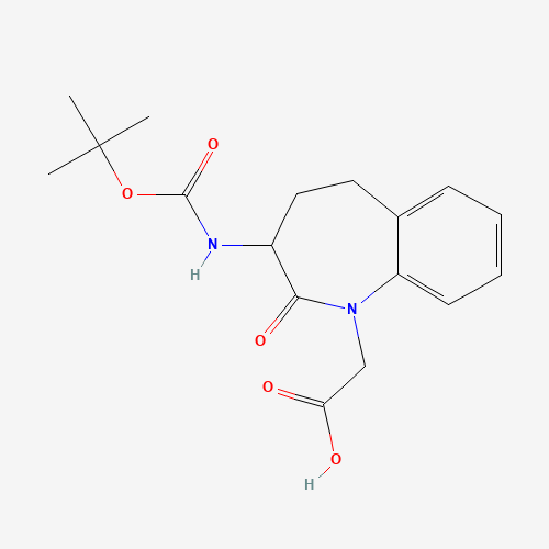 2-[3-[(2-methylpropan-2-yl)oxycarbonylamino]-2-oxo-4,5-dihydro-3H-1-benzazepin-1-yl]acetic acid (CAS: 103105-97-1) - Related Chemical Product