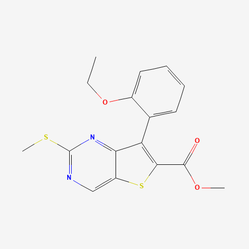 methyl 7-(2-ethoxyphenyl)-2-methylsulfanylthieno[3,2-d]pyrimidine-6-carboxylate (CAS: 1462949-95-6) - Chemical Structure and Molecular Formula 