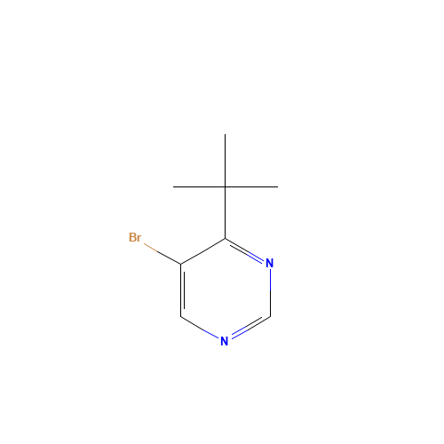 5-bromo-4-tert-butylpyrimidine (CAS: 1439-08-3) - Chemical Structure and Molecular Formula 