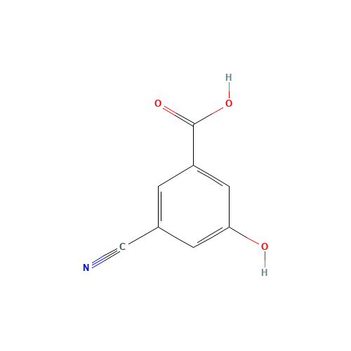 3-cyano-5-hydroxybenzoic acid (CAS: 1163141-57-8) - Chemical Structure and Molecular Formula 