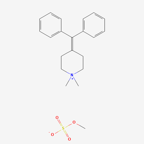 4-benzhydrylidene-1,1-dimethylpiperidin-1-ium;methyl sulfate (CAS: 62-97-5) - Chemical Structure and Molecular Formula 