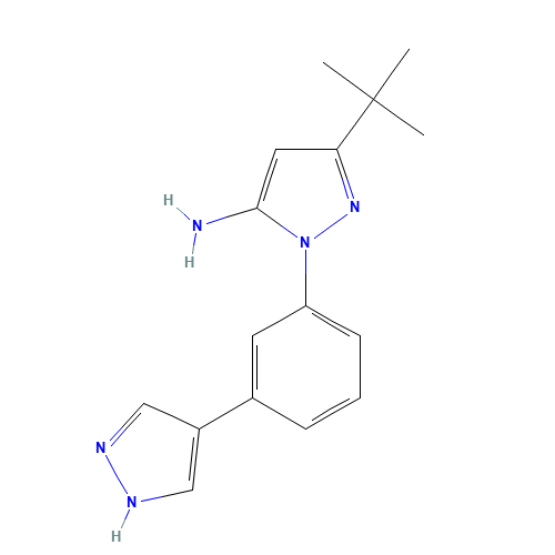 5-tert-butyl-2-[3-(1H-pyrazol-4-yl)phenyl]pyrazol-3-amine (CAS: 897373-59-0) - Related Chemical Product