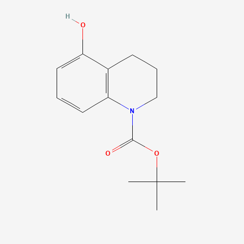 tert-butyl 5-hydroxy-3,4-dihydro-2H-quinoline-1-carboxylate (CAS: 497068-73-2) - Chemical Structure and Molecular Formula 