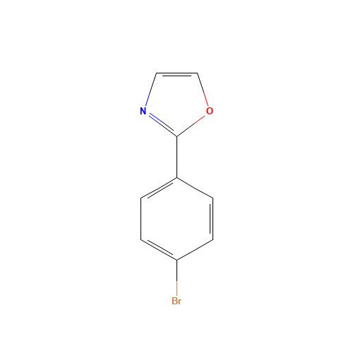 2-(4-bromophenyl)-1,3-oxazole (CAS: 176961-50-5) - Chemical Structure and Molecular Formula 