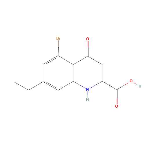 5-bromo-7-ethyl-4-oxo-1H-quinoline-2-carboxylic acid (CAS: 123173-47-7) - Chemical Structure and Molecular Formula 