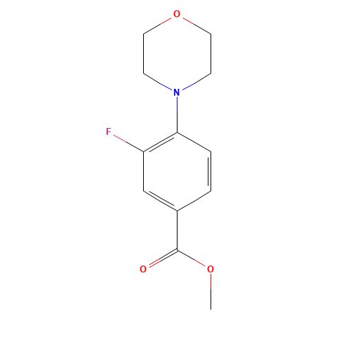 methyl 3-fluoro-4-morpholin-4-ylbenzoate (CAS: 495405-04-4) - Chemical Structure and Molecular Formula 