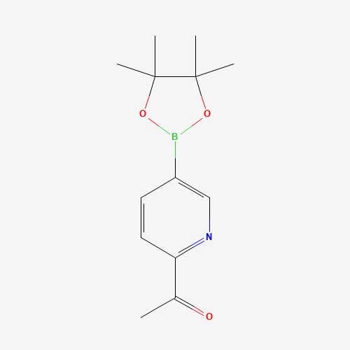 1-[5-(4,4,5,5-tetramethyl-1,3,2-dioxaborolan-2-yl)pyridin-2-yl]ethanone (CAS: 741709-59-1) - Chemical Structure and Molecular Formula 