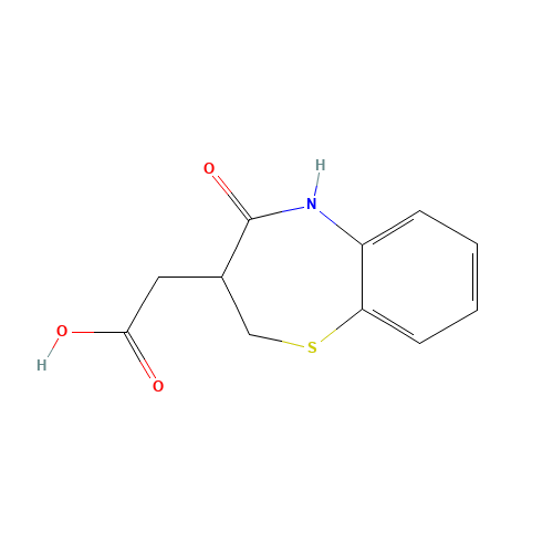 2-(4-oxo-3,5-dihydro-2H-1,5-benzothiazepin-3-yl)acetic acid (CAS: 17547-79-4) - Chemical Structure and Molecular Formula 