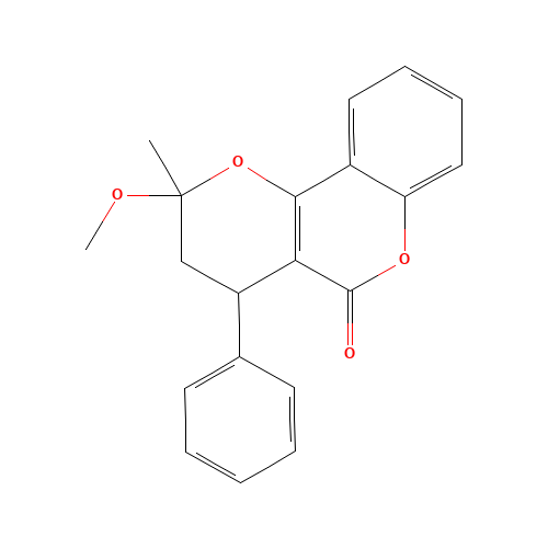2-methoxy-2-methyl-4-phenyl-3,4-dihydropyrano[3,2-c]chromen-5-one (CAS: 518-20-7) - Related Chemical Product