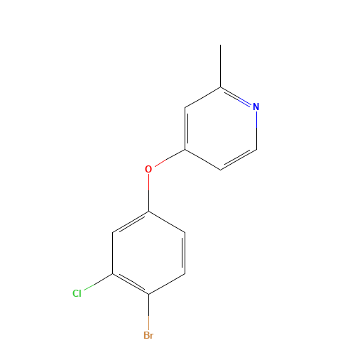 4-(4-bromo-3-chlorophenoxy)-2-methylpyridine (CAS: 1362703-40-9) - Chemical Structure and Molecular Formula 