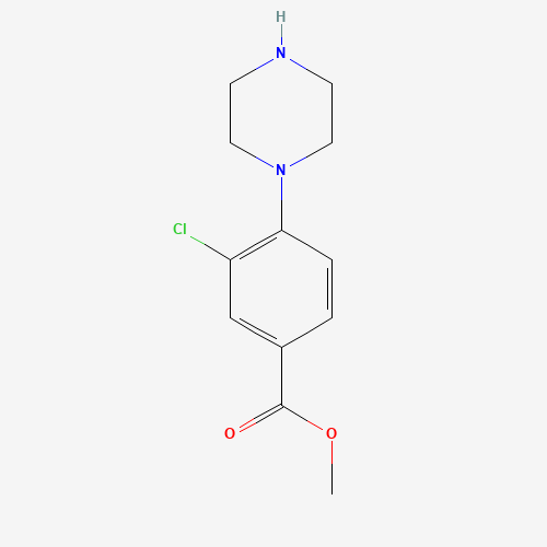 methyl 3-chloro-4-piperazin-1-ylbenzoate (CAS: 234082-16-7) - Chemical Structure and Molecular Formula 