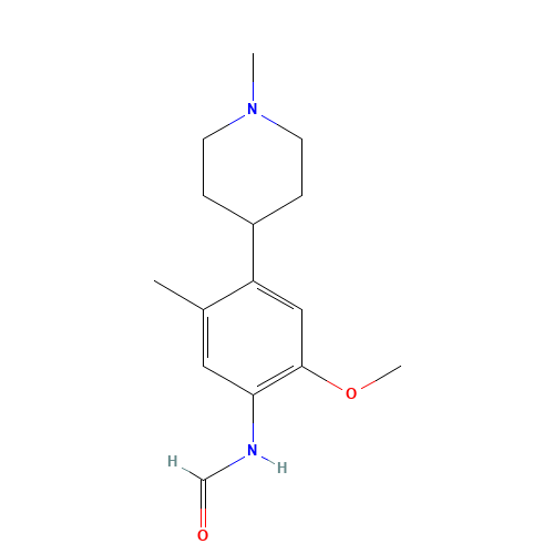 N-[2-methoxy-5-methyl-4-(1-methylpiperidin-4-yl)phenyl]formamide (CAS: 1462951-50-3) - Chemical Structure and Molecular Formula 
