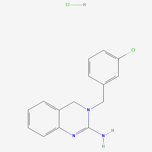 3-[(3-chlorophenyl)methyl]-4H-quinazolin-2-amine;hydrochloride (CAS: 75063-97-7) - Chemical Structure and Molecular Formula 