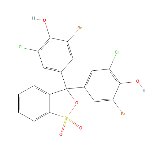 2-bromo-4-[3-(3-bromo-5-chloro-4-hydroxyphenyl)-1,1-dioxo-2,1$l^{6}-benzoxathiol-3-yl]-6-chlorophenol (CAS: 2553-71-1) - Related Chemical Product