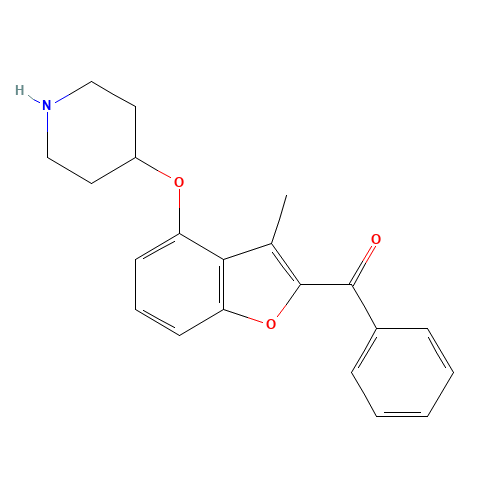 (3-methyl-4-piperidin-4-yloxy-1-benzofuran-2-yl)-phenylmethanone (CAS: 1402930-09-9) - Chemical Structure and Molecular Formula 