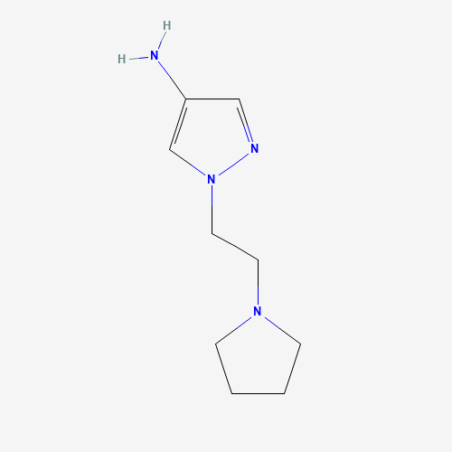 1-(2-pyrrolidin-1-ylethyl)pyrazol-4-amine (CAS: 1251062-56-2) - Chemical Structure and Molecular Formula 