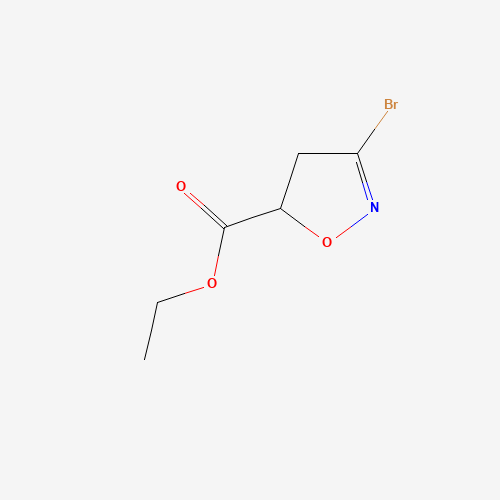 ethyl 3-bromo-4,5-dihydro-1,2-oxazole-5-carboxylate (CAS: 823787-15-1) - Chemical Structure and Molecular Formula 