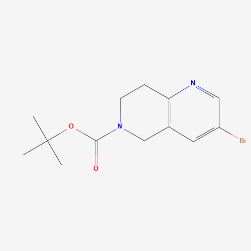 tert-butyl 3-bromo-7,8-dihydro-5H-1,6-naphthyridine-6-carboxylate (CAS: 1184950-48-8) - Chemical Structure and Molecular Formula 