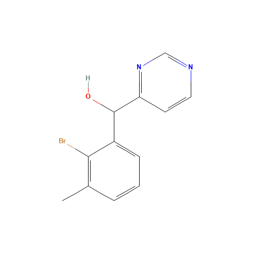 (2-bromo-3-methylphenyl)-pyrimidin-4-ylmethanol (CAS: 1319196-86-5) - Chemical Structure and Molecular Formula 