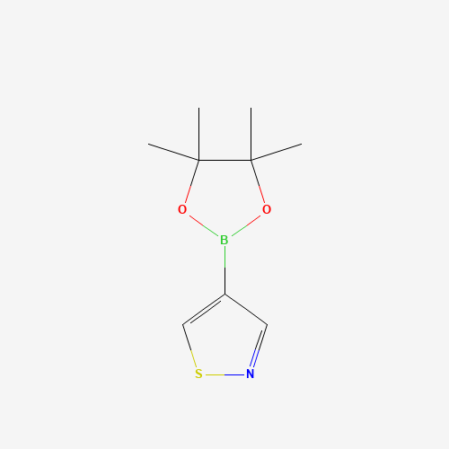 4-(4,4,5,5-tetramethyl-1,3,2-dioxaborolan-2-yl)-1,2-thiazole (CAS: 1251459-71-8) - Chemical Structure and Molecular Formula 