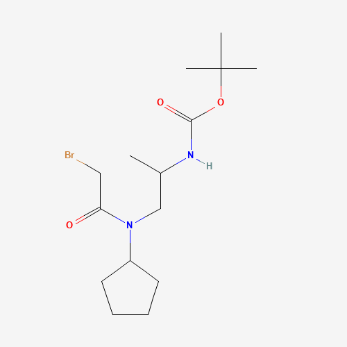 tert-butyl N-[1-[(2-bromoacetyl)-cyclopentylamino]propan-2-yl]carbamate (CAS: 1284246-30-5) - Chemical Structure and Molecular Formula 