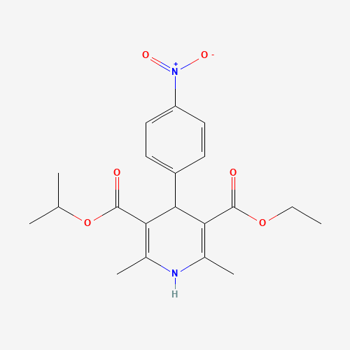 3-O-ethyl 5-O-propan-2-yl 2,6-dimethyl-4-(4-nitrophenyl)-1,4-dihydropyridine-3,5-dicarboxylate (CAS: 299404-29-8) - Chemical Structure and Molecular Formula 