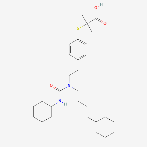 2-[4-[2-[4-cyclohexylbutyl(cyclohexylcarbamoyl)amino]ethyl]phenyl]sulfanyl-2-methylpropanoic acid (CAS: 265129-71-3) - Related Chemical Product