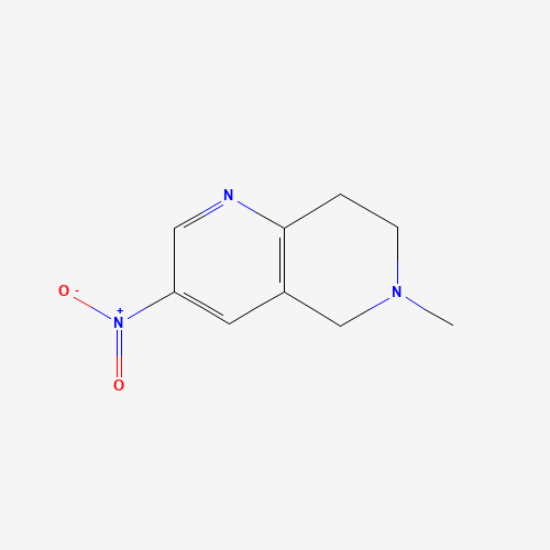 6-methyl-3-nitro-7,8-dihydro-5H-1,6-naphthyridine (CAS: 123792-64-3) - Chemical Structure and Molecular Formula 