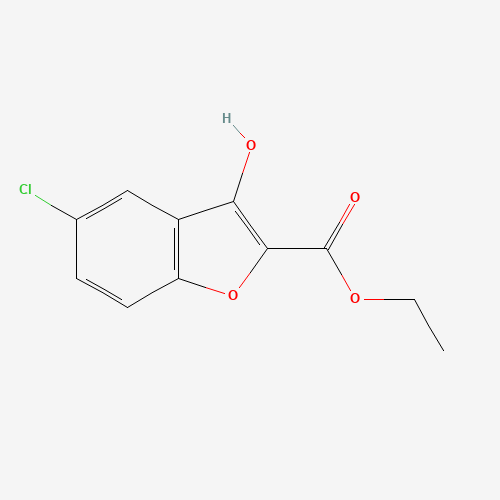 ethyl 5-chloro-3-hydroxy-1-benzofuran-2-carboxylate (CAS: 62755-94-6) - Chemical Structure and Molecular Formula 