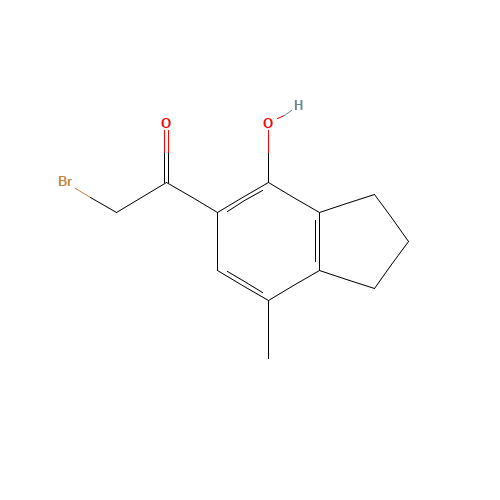2-bromo-1-(4-hydroxy-7-methyl-2,3-dihydro-1H-inden-5-yl)ethanone (CAS: 1202245-34-8) - Chemical Structure and Molecular Formula 