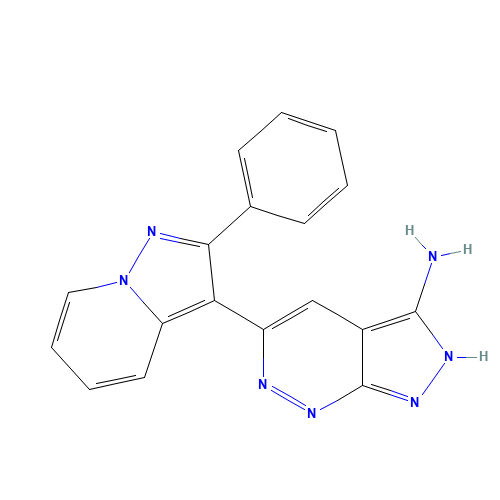 5-(2-phenylpyrazolo[1,5-a]pyridin-3-yl)-2H-pyrazolo[3,4-c]pyridazin-3-amine (CAS: 865362-74-9) - Chemical Structure and Molecular Formula 