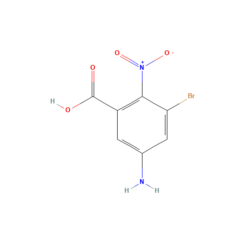 5-amino-3-bromo-2-nitrobenzoic acid (CAS: 60912-51-8) - Chemical Structure and Molecular Formula 