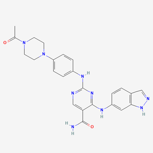 2-[4-(4-acetylpiperazin-1-yl)anilino]-4-(1H-indazol-6-ylamino)pyrimidine-5-carboxamide (CAS: 1198300-19-4) - Related Chemical Product