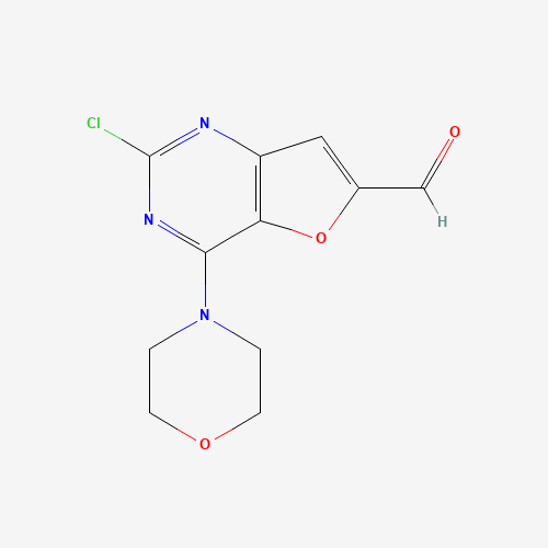 2-chloro-4-morpholin-4-ylfuro[3,2-d]pyrimidine-6-carbaldehyde (CAS: 956034-09-6) - Chemical Structure and Molecular Formula 