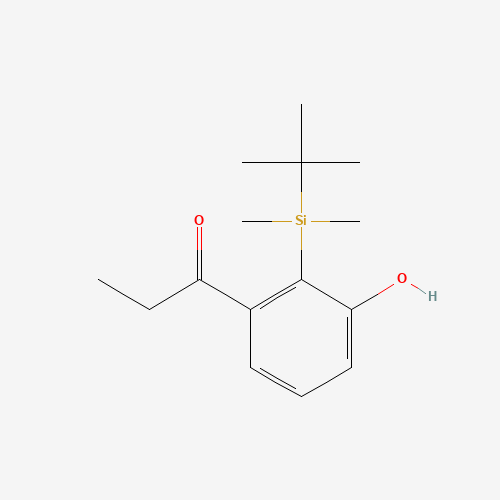 1-[2-[tert-butyl(dimethyl)silyl]-3-hydroxyphenyl]propan-1-one (CAS: 134154-50-0) - Chemical Structure and Molecular Formula 
