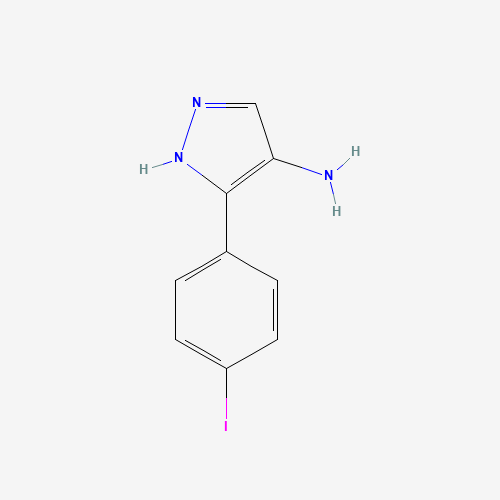 5-(4-iodophenyl)-1H-pyrazol-4-amine (CAS: 1253733-68-4) - Chemical Structure and Molecular Formula 