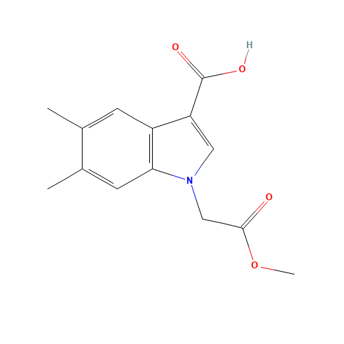 1-(2-methoxy-2-oxoethyl)-5,6-dimethylindole-3-carboxylic acid (CAS: 1404532-13-3) - Chemical Structure and Molecular Formula 