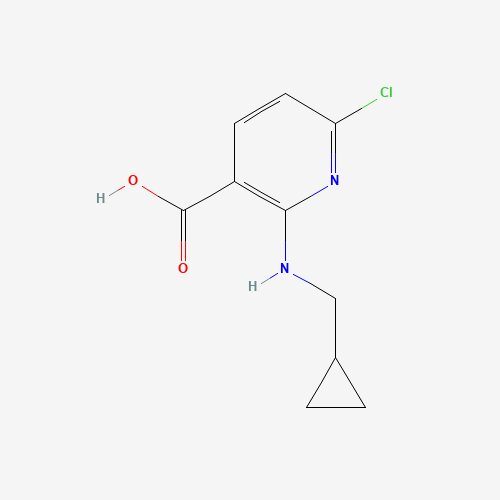 6-chloro-2-(cyclopropylmethylamino)pyridine-3-carboxylic acid (CAS: 1308917-90-9) - Chemical Structure and Molecular Formula 