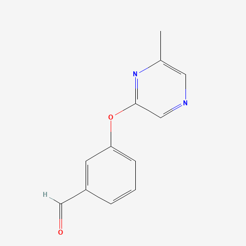 3-(6-methylpyrazin-2-yl)oxybenzaldehyde (CAS: 906352-97-4) - Chemical Structure and Molecular Formula 