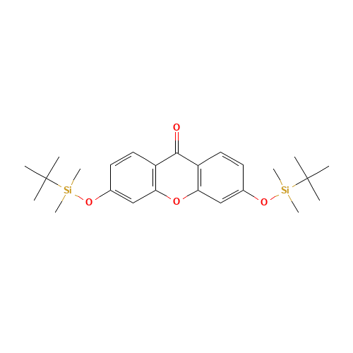 3,6-bis[[tert-butyl(dimethyl)silyl]oxy]xanthen-9-one (CAS: 121714-18-9) - Chemical Structure and Molecular Formula 