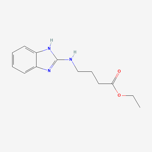 ethyl 4-(1H-benzimidazol-2-ylamino)butanoate (CAS: 401579-27-9) - Chemical Structure and Molecular Formula 