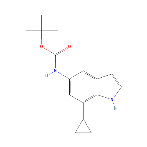 tert-butyl N-(7-cyclopropyl-1H-indol-5-yl)carbamate (CAS: 1610801-40-5) - Chemical Structure and Molecular Formula 