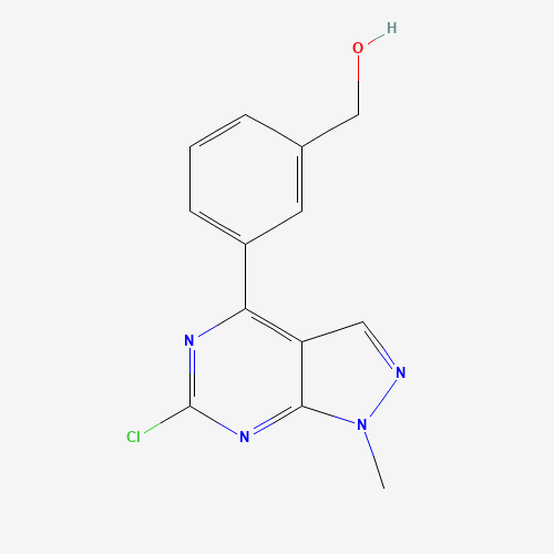 [3-(6-chloro-1-methylpyrazolo[3,4-d]pyrimidin-4-yl)phenyl]methanol (CAS: 1292902-35-2) - Chemical Structure and Molecular Formula 