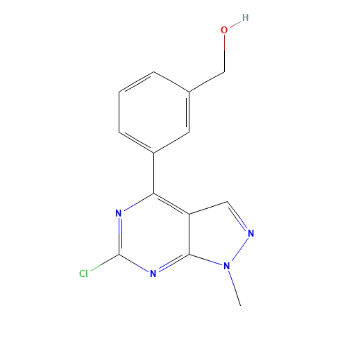 [3-(6-chloro-1-methylpyrazolo[3,4-d]pyrimidin-4-yl)phenyl]methanol (CAS: 1292902-35-2) - Chemical Structure and Molecular Formula 