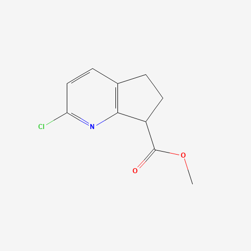 methyl 2-chloro-6,7-dihydro-5H-cyclopenta[b]pyridine-7-carboxylate (CAS: 1190392-51-8) - Chemical Structure and Molecular Formula 